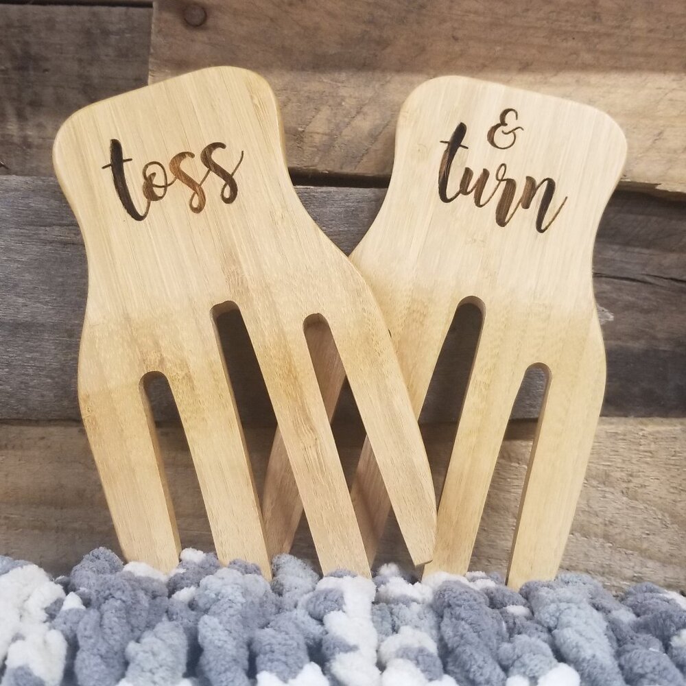 "Toss & Turn" Bamboo Salad Hands